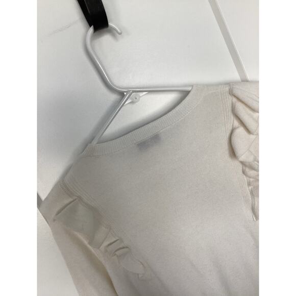Vineyard Vines Girls Ruffle Crew Neck Sweater Marshmallow White Size Large - Picture 6 of 11